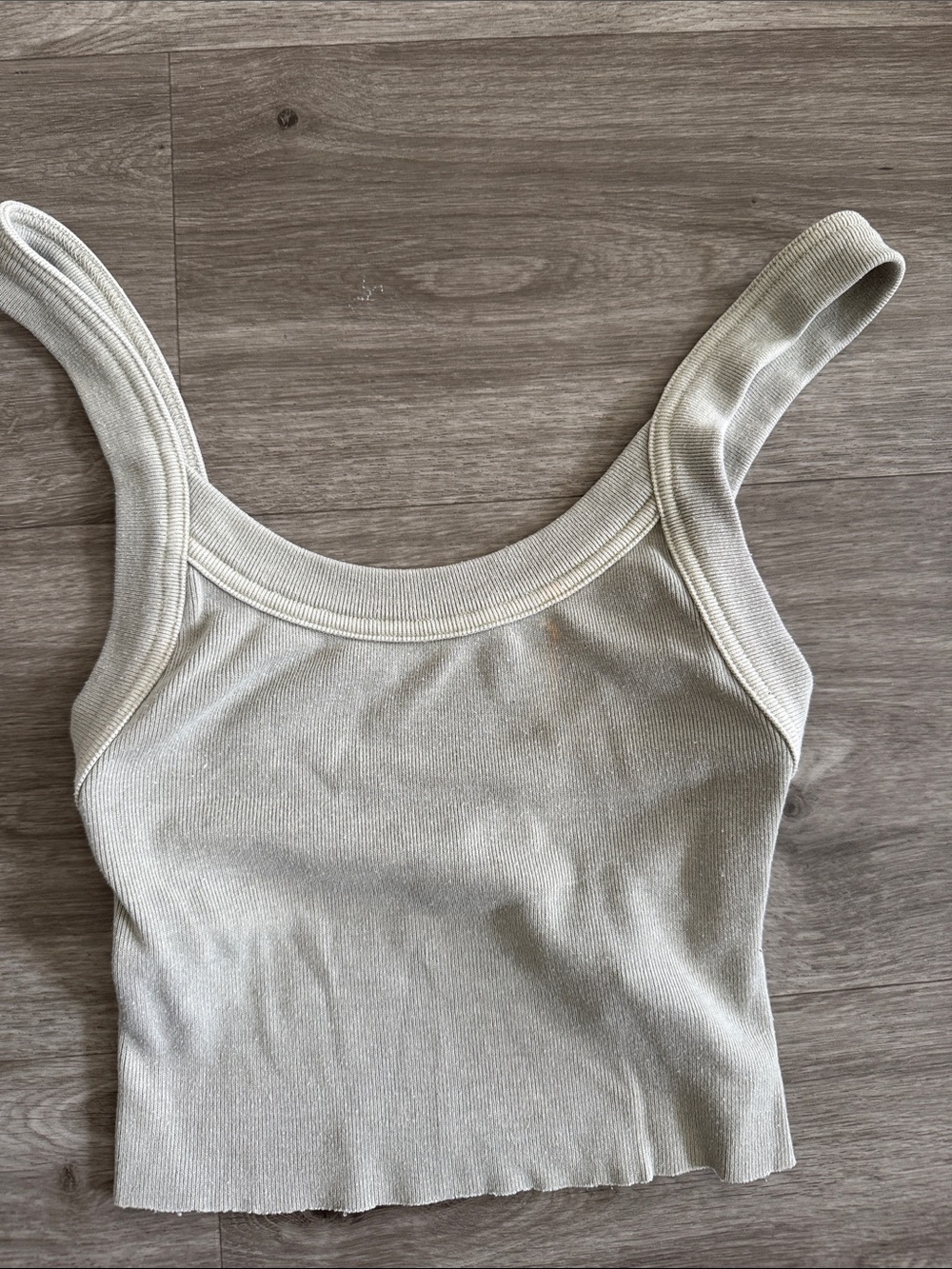 KITH Women's Scoop Neck Ribbed Tank Top in Light green